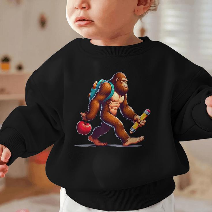 Bigfoot Lovers Pencil Back To School Kids Boys Girls Graphic Toddler Sweatshirt