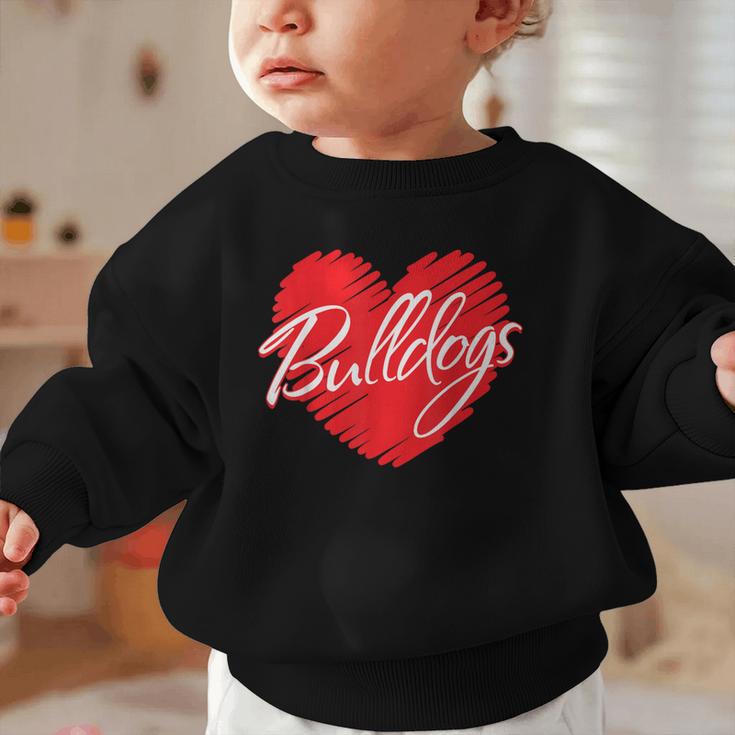 Bulldogs Heart Back To School Spirit R Graphic Toddler Sweatshirt