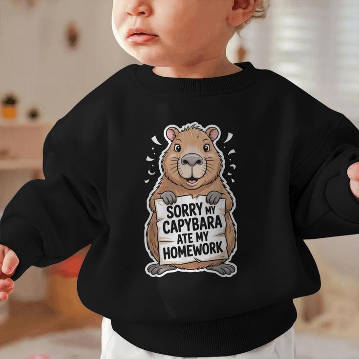 Capybara Ate My Homework Sorry Back To School Animal Graphic Toddler Sweatshirt