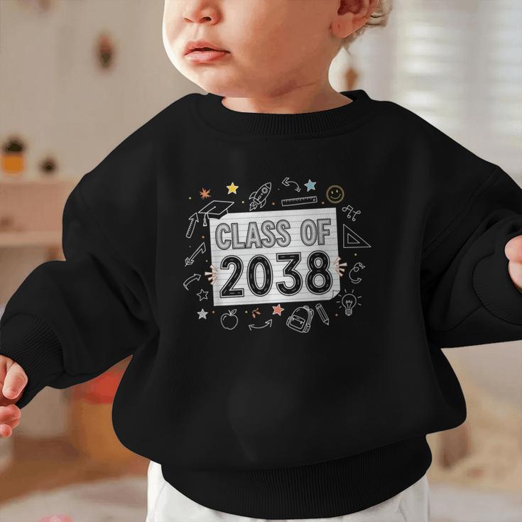 Class Of 2038 Grow Wiith Me School Back To School First Day Graphic Toddler Sweatshirt