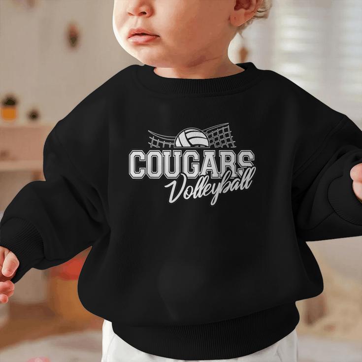 Cougars Volleyball Back To School Spirit Graphic Toddler Sweatshirt Cougars Volleyball Back To School Spirit Graphic Toddler Sweatshirt