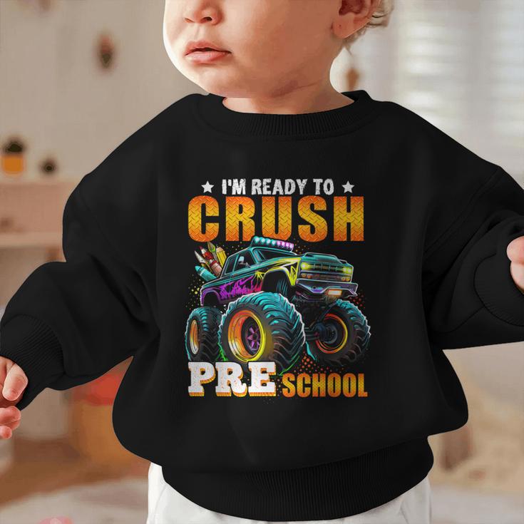 Crush Preschool Monster Truck Back To School Kids Boys Graphic Toddler Sweatshirt Crush Preschool Monster Truck Back To School Kids Boys Graphic Toddler Sweatshirt