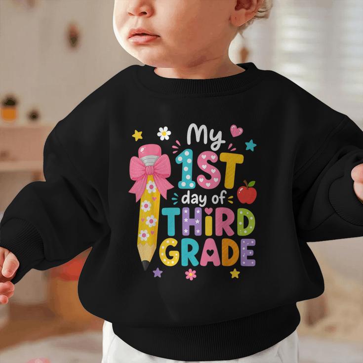 Cute My 1st Day Of Third Grade Pencil Back To School Girls Graphic Toddler Sweatshirt