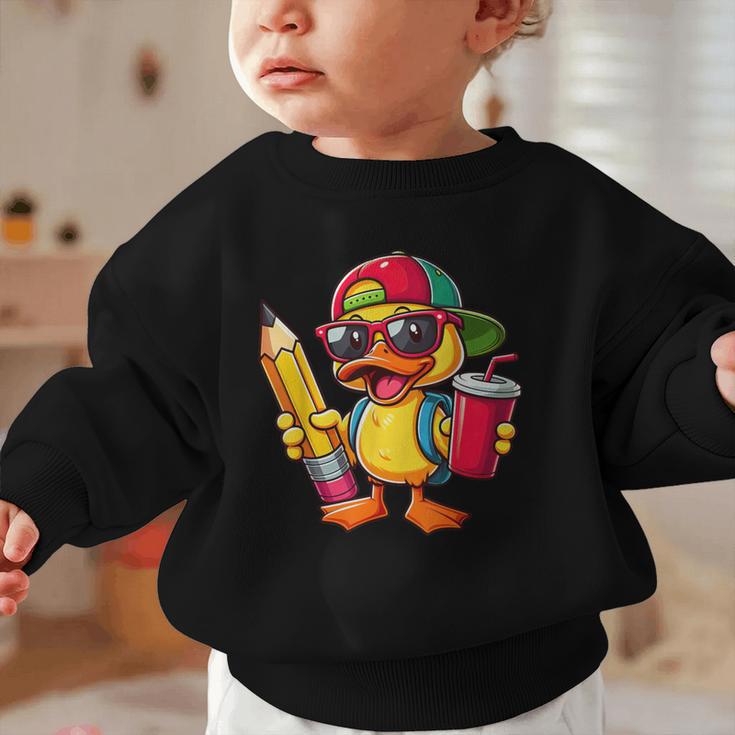 Cute Duck Lover Pencil Back To School Kids Boys Girls Graphic Toddler Sweatshirt Cute Duck Lover Pencil Back To School Kids Boys Girls Graphic Toddler Sweatshirt