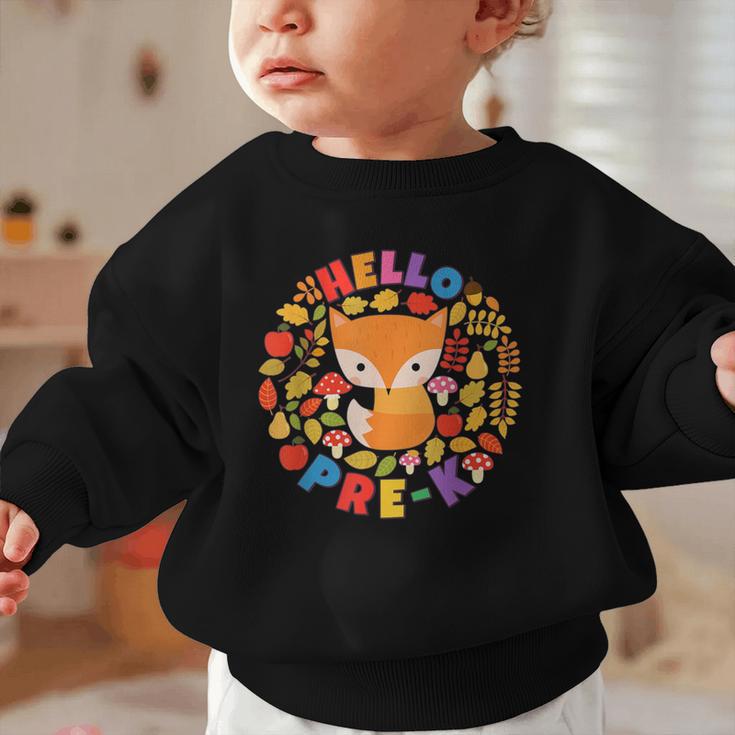 Cute Fox Back To School Woodland Animal Pre-K Graphic Toddler Sweatshirt