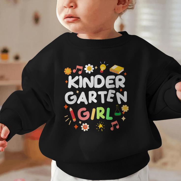 Cute Kindergarten Girl First Day Of School Back To School Graphic Toddler Sweatshirt Cute Kindergarten Girl First Day Of School Back To School Graphic Toddler Sweatshirt