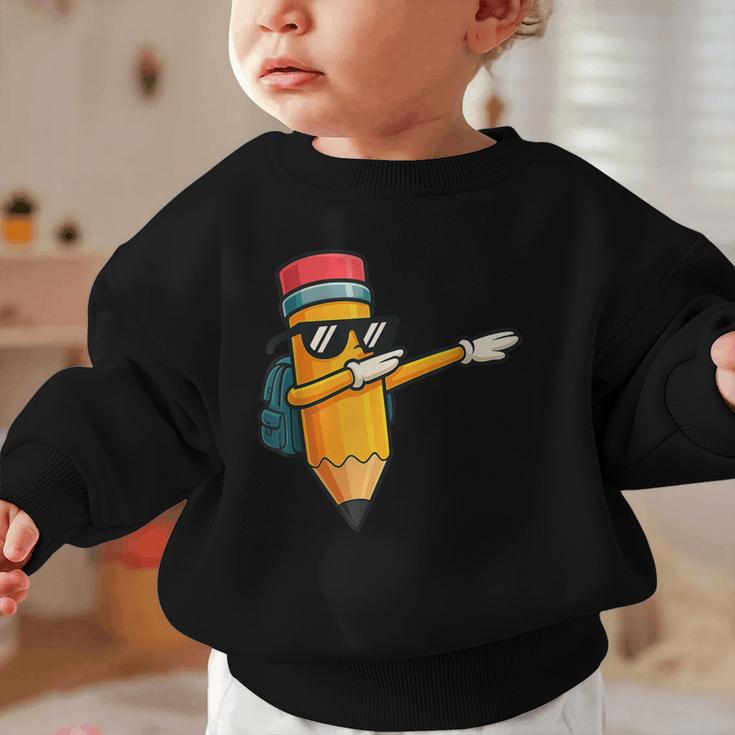 Dabbing Pencil Dancing Back To School First Day Student Boys Graphic Toddler Sweatshirt
