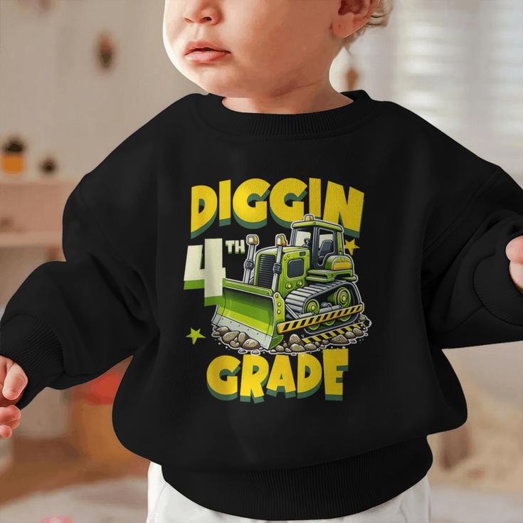 Diggin 4th Grade Bulldozer Back To School Graphic Toddler Sweatshirt