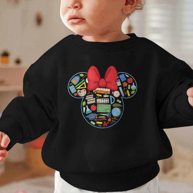 Disney Minnie Mouse Back To School Supplies Face Outline Graphic Toddler Sweatshirt Disney Minnie Mouse Back To School Supplies Face Outline Graphic Toddler Sweatshirt