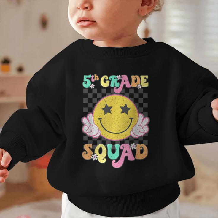 Fifth Grade Squad Smile Retro Back To School 5th Grade Graphic Toddler Sweatshirt Fifth Grade Squad Smile Retro Back To School 5th Grade Graphic Toddler Sweatshirt