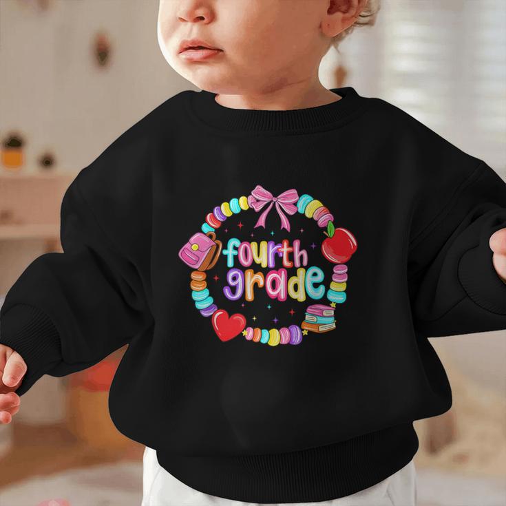 First Day Of 4th Grade Friendship Bracelet Back To School Graphic Toddler Sweatshirt
