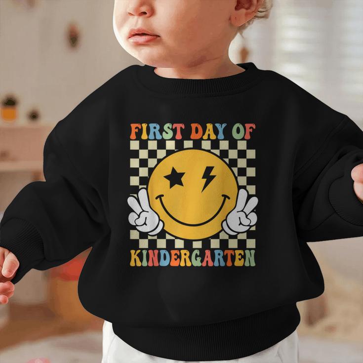 First Day Of Kindergarten Retro Back To School Girls Kids Graphic Toddler Sweatshirt