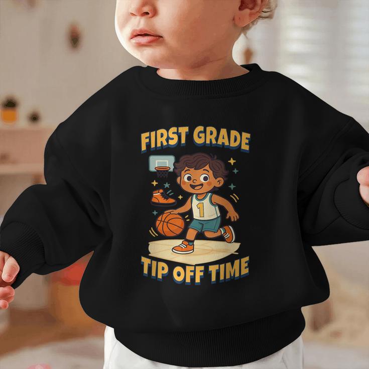 First Grade Basketball Back To School Slam Dunk Style Graphic Toddler Sweatshirt