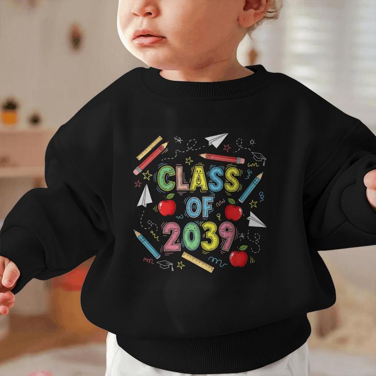 Graduation Class Of 2039 Groow With Me Senior Back To School Graphic Toddler Sweatshirt Graduation Class Of 2039 Groow With Me Senior Back To School Graphic Toddler Sweatshirt
