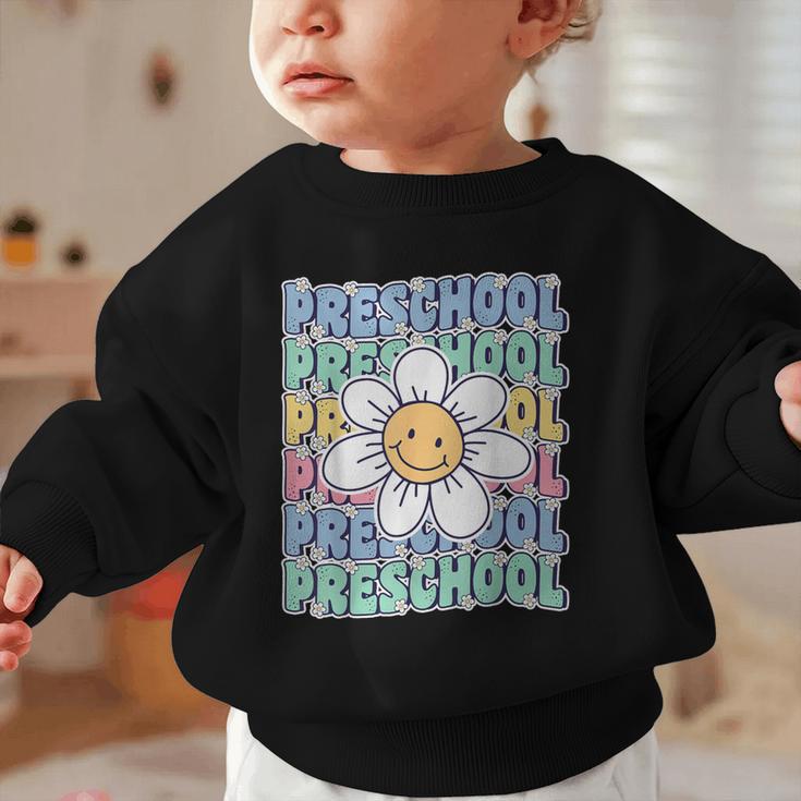 Groovy Preschool Cute Back To School First Day Of Pre K Graphic Toddler Sweatshirt Groovy Preschool Cute Back To School First Day Of Pre K Graphic Toddler Sweatshirt
