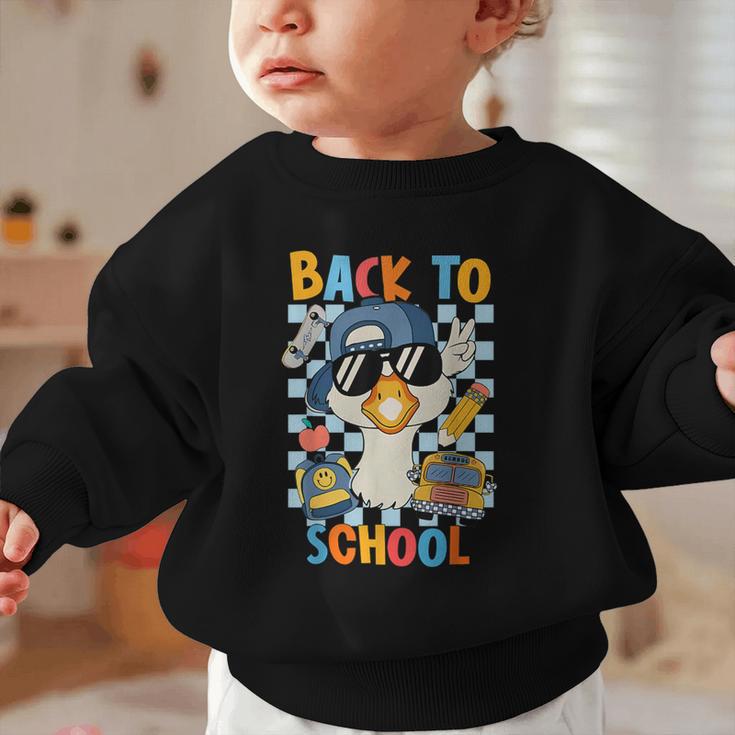 Happy First Day Of School Back To School Goose Boys Kids Graphic Toddler Sweatshirt