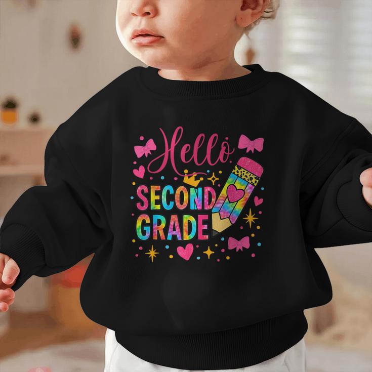 Hello Second Grade Colorful Pencil Tie Dye Back To School Graphic Toddler Sweatshirt Hello Second Grade Colorful Pencil Tie Dye Back To School Graphic Toddler Sweatshirt