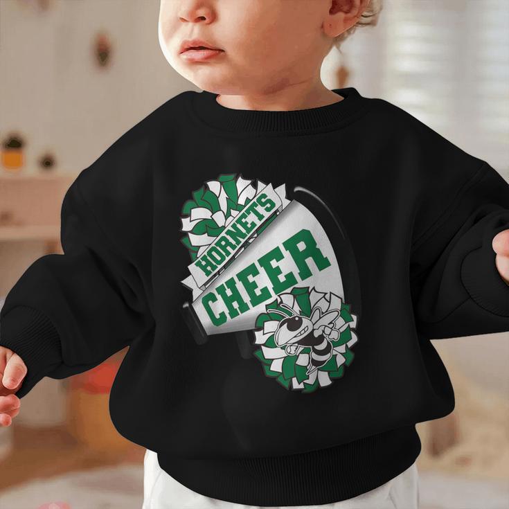 Hornets Cheer Back To School Cheerleading Spirit Green Graphic Toddler Sweatshirt