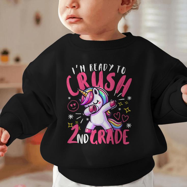 I'm Ready To Crush 2nd Grade Dabbing Unicorn Back To School Graphic Toddler Sweatshirt I'm Ready To Crush 2nd Grade Dabbing Unicorn Back To School Graphic Toddler Sweatshirt