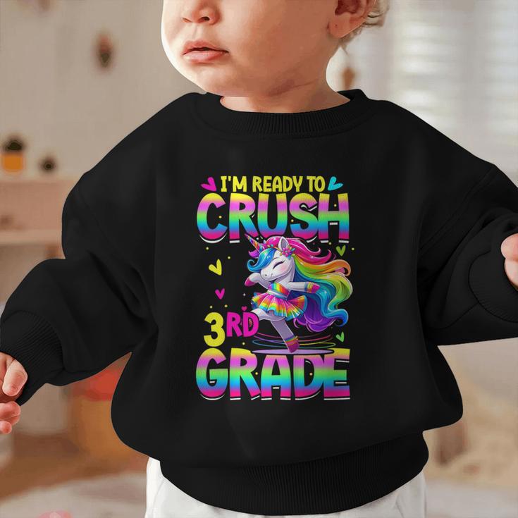 I'm Ready To Crush 3rd Grade Back To School Dancing Unicorn Graphic Toddler Sweatshirt