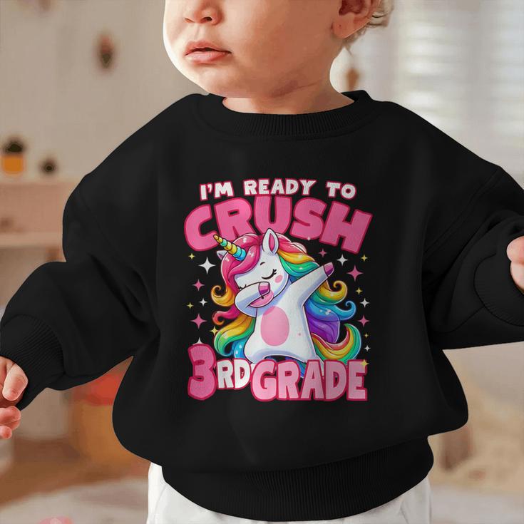 I'm Ready To Crush 3rd Grade Dabbing Unicorn Back To School Graphic Toddler Sweatshirt I'm Ready To Crush 3rd Grade Dabbing Unicorn Back To School Graphic Toddler Sweatshirt