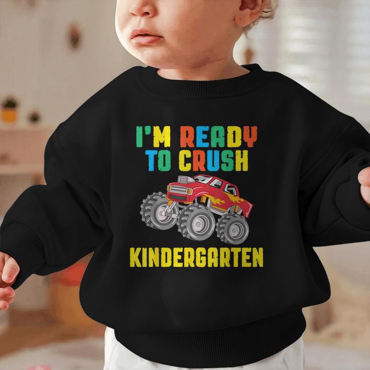 I'm Ready To Crush Kindergarten Dinosaur Back To School Boys Graphic Toddler Sweatshirt