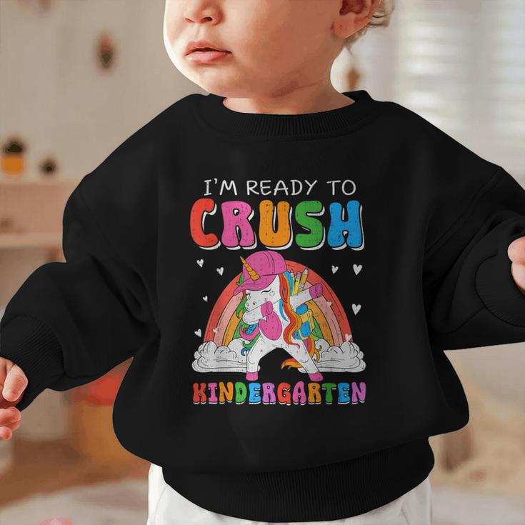 I'm Ready To Crush Kindergarten Unicorn Back To School Girls Graphic Toddler Sweatshirt I'm Ready To Crush Kindergarten Unicorn Back To School Girls Graphic Toddler Sweatshirt