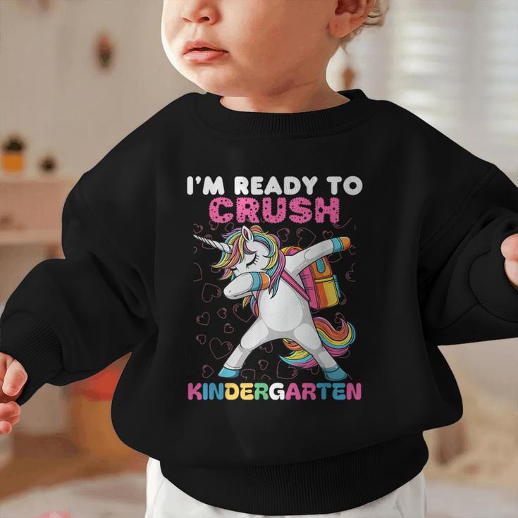I'm Ready To Crush Kindergarten Unicorn Back To School Graphic Toddler Sweatshirt I'm Ready To Crush Kindergarten Unicorn Back To School Graphic Toddler Sweatshirt