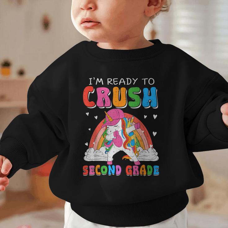 I'm Ready To Crush Second Grade Unicorn Back To School Girls Graphic Toddler Sweatshirt