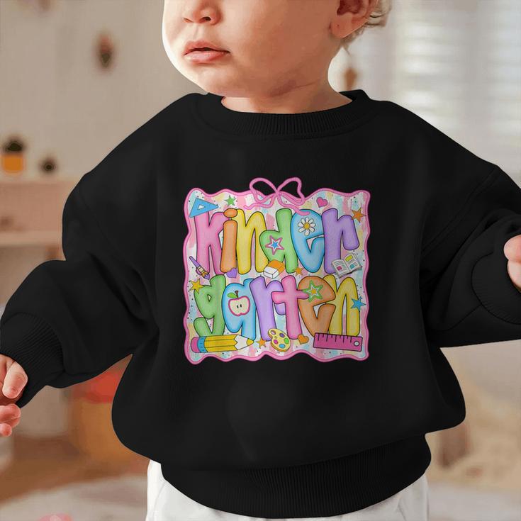Kindergarten Coquette Bow Back To School Kinder Girl Kids Graphic Toddler Sweatshirt