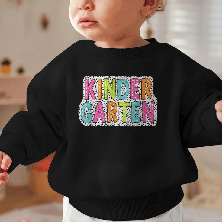 Kindergarten Dalmatian Dots Dream Team Back To School Graphic Toddler Sweatshirt Kindergarten Dalmatian Dots Dream Team Back To School Graphic Toddler Sweatshirt