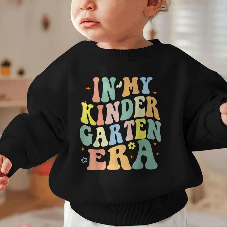 Kindergarten Era Happy Back To School Groovy Kids Boys Girls Graphic Toddler Sweatshirt