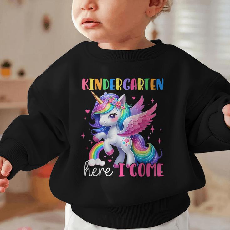 Kindergarten Here I Come Unicorn Girls Kids Back To School Graphic Toddler Sweatshirt Kindergarten Here I Come Unicorn Girls Kids Back To School Graphic Toddler Sweatshirt