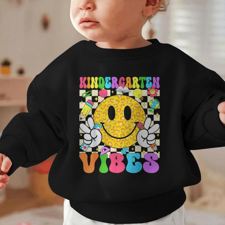 Kindergarten Vibes Smile Face Back To School Kinder Girl Kid Graphic Toddler Sweatshirt Kindergarten Vibes Smile Face Back To School Kinder Girl Kid Graphic Toddler Sweatshirt
