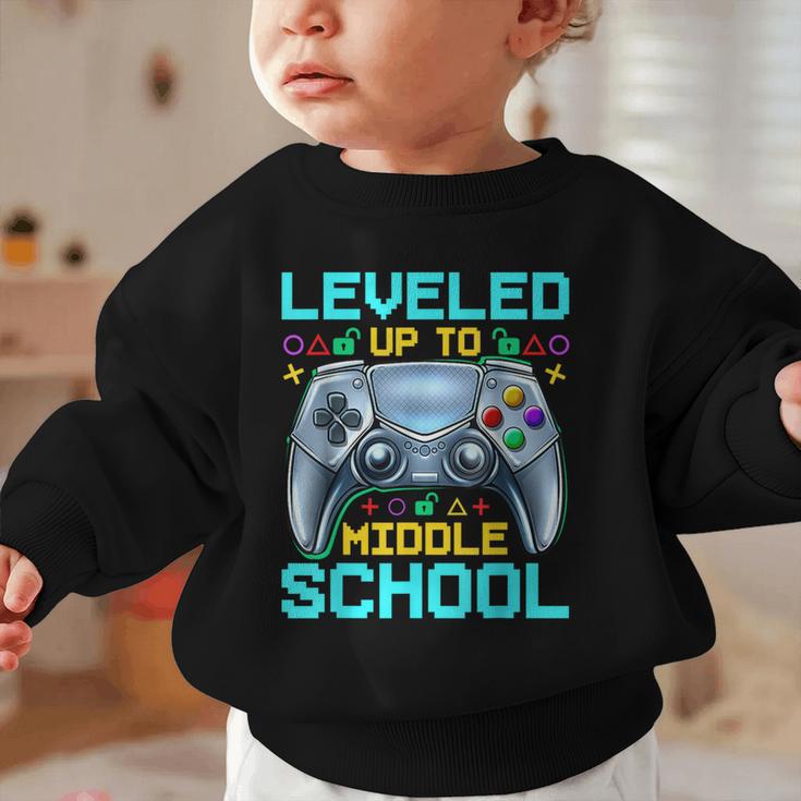 Leveled Up To Middle School Video Gamer Back To School Boys Graphic Toddler Sweatshirt Leveled Up To Middle School Video Gamer Back To School Boys Graphic Toddler Sweatshirt