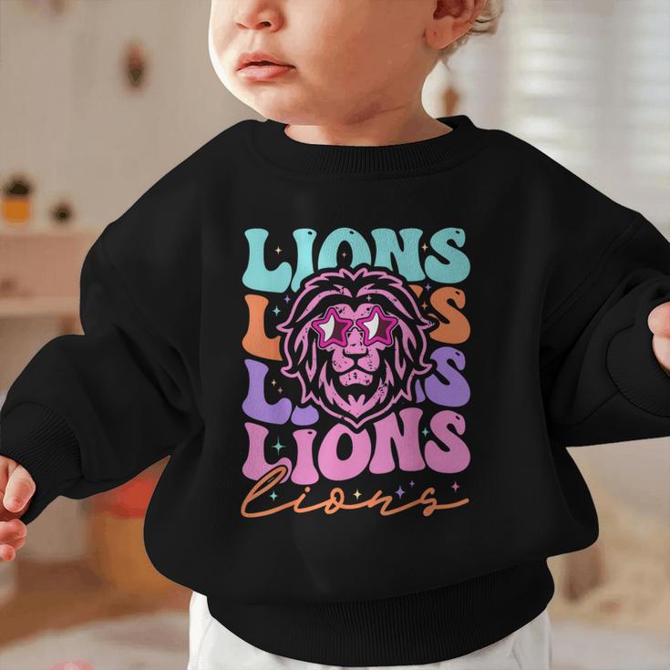 Lion Mascot Back To School Spirit Sports Men Women Groovy Graphic Toddler Sweatshirt Lion Mascot Back To School Spirit Sports Men Women Groovy Graphic Toddler Sweatshirt