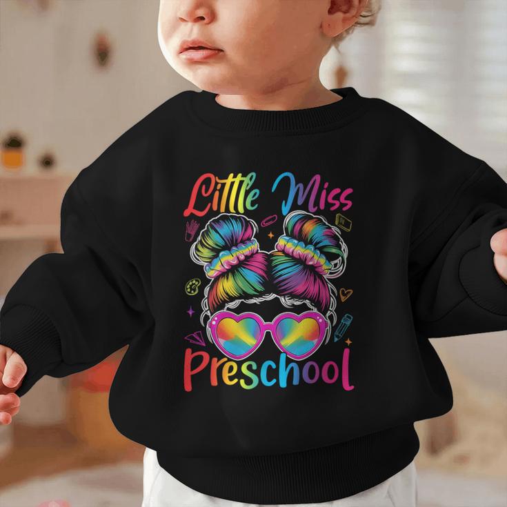 Little Miss Preschool Messy Bun Back To School Girl Women Graphic Toddler Sweatshirt Little Miss Preschool Messy Bun Back To School Girl Women Graphic Toddler Sweatshirt