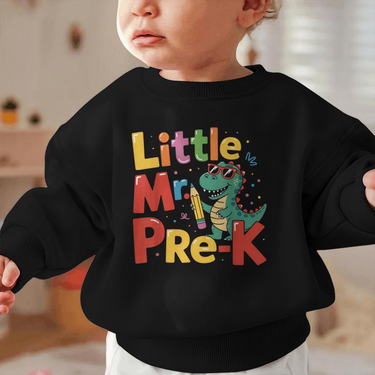 Little Mr Pre-K Dino Back To School Graphic Toddler Sweatshirt
