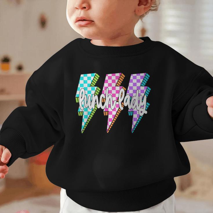 Lunch Lady Back To School Checkered First Day Of School Graphic Toddler Sweatshirt Lunch Lady Back To School Checkered First Day Of School Graphic Toddler Sweatshirt