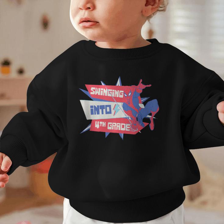 Marvel Spider-Man Swinging Into 4th Grade Back To School Graphic Toddler Sweatshirt Marvel Spider-Man Swinging Into 4th Grade Back To School Graphic Toddler Sweatshirt