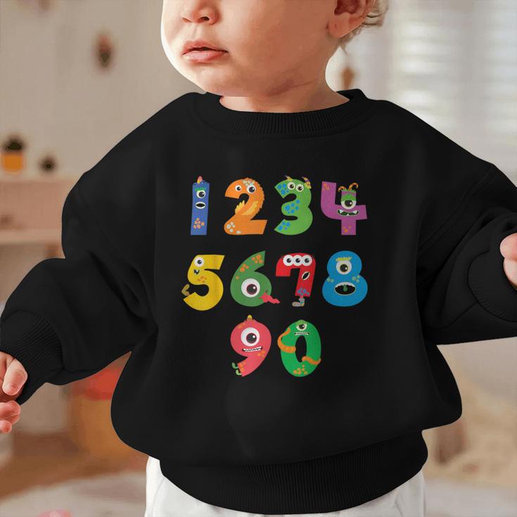 Monster Numbers Learning Cute Numbers 0-9 Back To School Graphic Toddler Sweatshirt