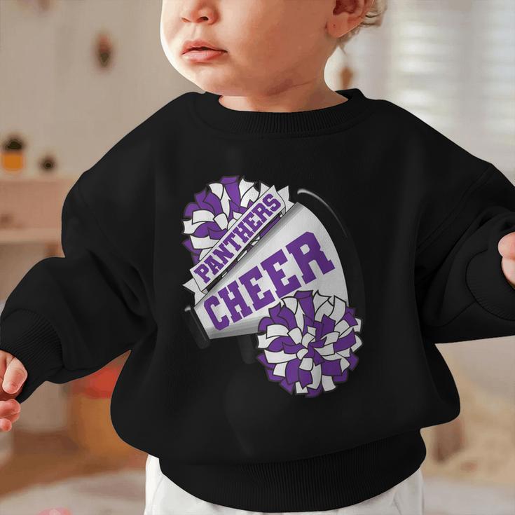 Panthers Cheer Back To School Cheerleading Spirit P Graphic Toddler Sweatshirt Panthers Cheer Back To School Cheerleading Spirit P Graphic Toddler Sweatshirt