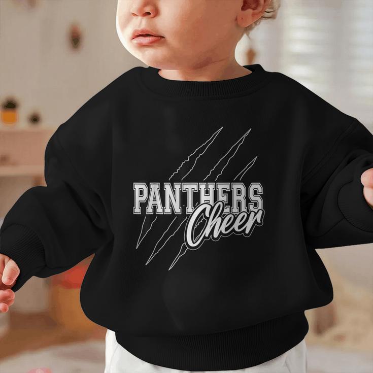 Panthers Cheer Back To School Cheerleading Team Spirit Graphic Toddler Sweatshirt Panthers Cheer Back To School Cheerleading Team Spirit Graphic Toddler Sweatshirt