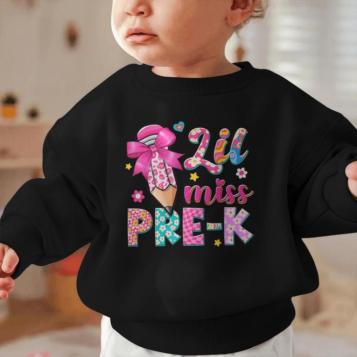 Pencil Bow Lil Miss Pre-K Pre-K Back To School Graphic Toddler Sweatshirt Pencil Bow Lil Miss Pre-K Pre-K Back To School Graphic Toddler Sweatshirt