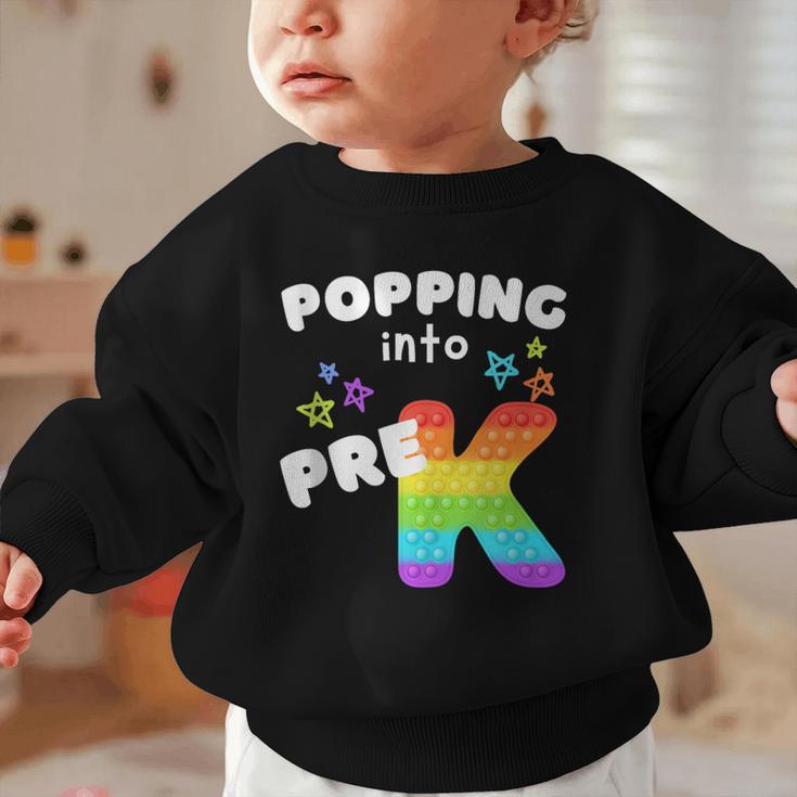 Popping Into Pre K Kid's Back To School Pop It Fidget Toy Graphic Toddler Sweatshirt Popping Into Pre K Kid's Back To School Pop It Fidget Toy Graphic Toddler Sweatshirt