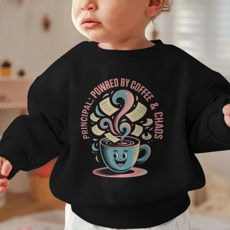 Powered By Coffee Principal Appreciation Back To School Graphic Toddler Sweatshirt