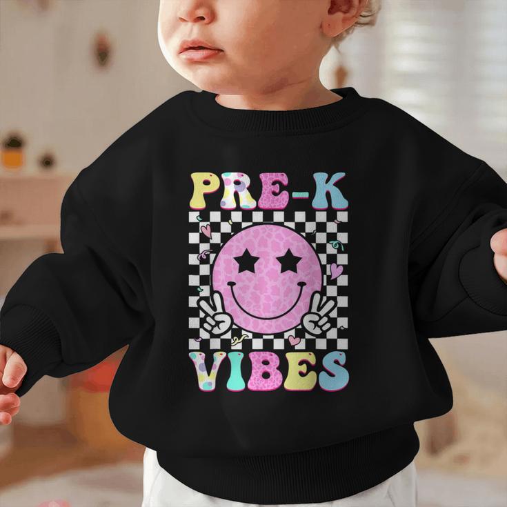 Pre-K Vibes Groovy Back To School PreK Preschool Girls Kids Graphic Toddler Sweatshirt