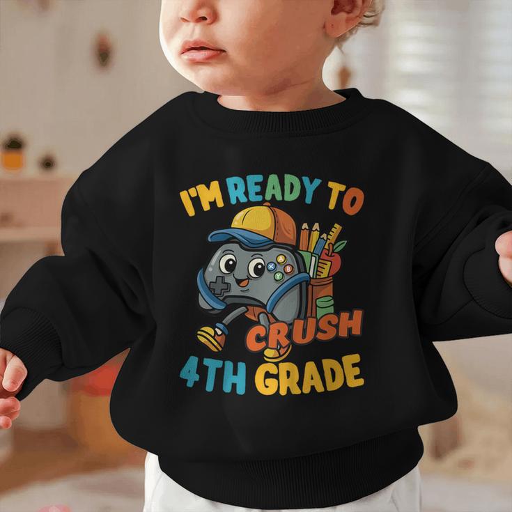 Ready For 4th Grade First Day Back To School Students Graphic Toddler Sweatshirt Ready For 4th Grade First Day Back To School Students Graphic Toddler Sweatshirt