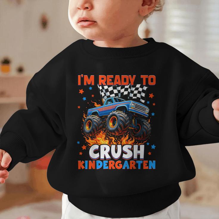 Ready To Crush Kindergarten Monster Truck Back To School Boy Graphic Toddler Sweatshirt Ready To Crush Kindergarten Monster Truck Back To School Boy Graphic Toddler Sweatshirt