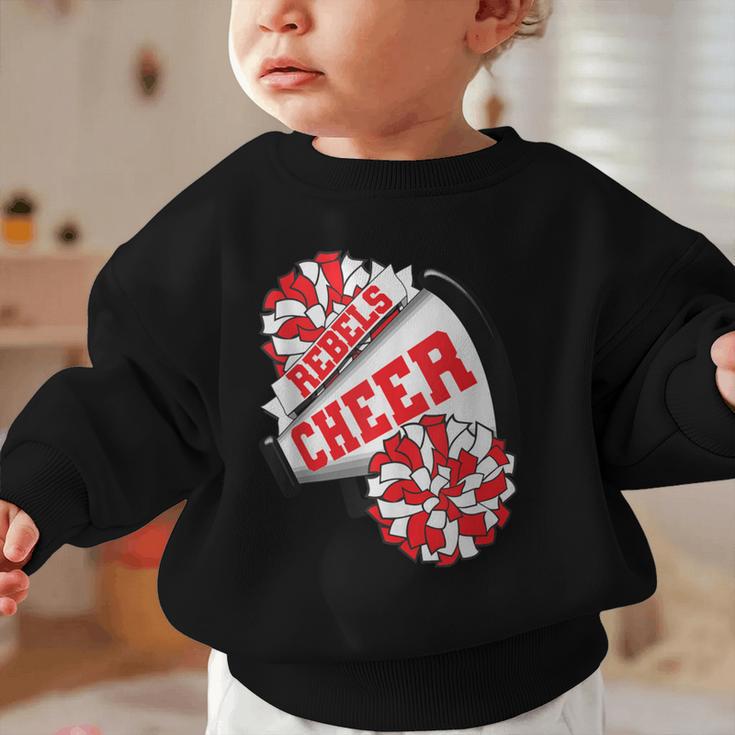 Rebels Cheer Back To School Cheerleading Spirit R Graphic Toddler Sweatshirt Rebels Cheer Back To School Cheerleading Spirit R Graphic Toddler Sweatshirt